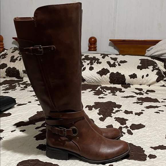 NWOT-Brown Knee-High Riding Boots - Picture 5 of 6